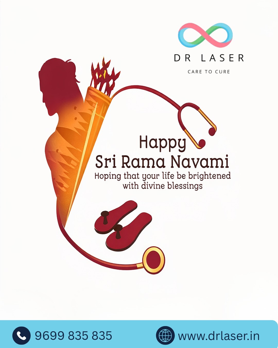 On this sacred occasion of Ram Navami, may your life be filled with positivity, strength, and good health ✨🙏
